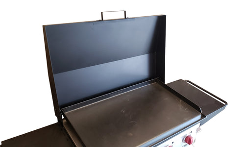 FACTORY SECONDS:  Hinged Cover for Camp Chef FTG600 Flat Top Griddle- 4 Burner - Black