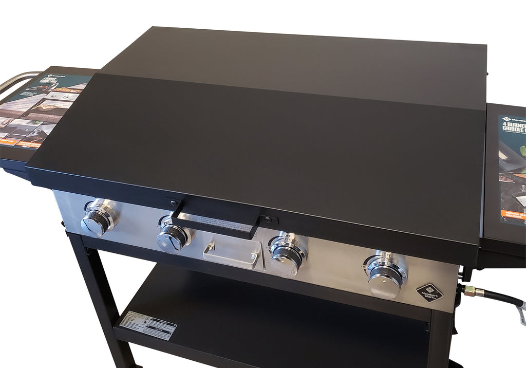 Hinged Cover for 4Burner Members Mark Griddle Black Backyard Life Gear