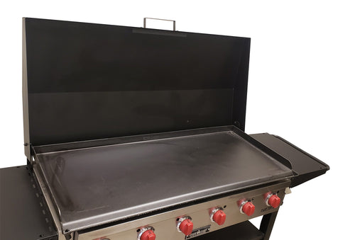 FACTORY SECONDS:  Hinged Cover for Camp Chef FTG900 Flat Top Griddle- 6 Burner - Black