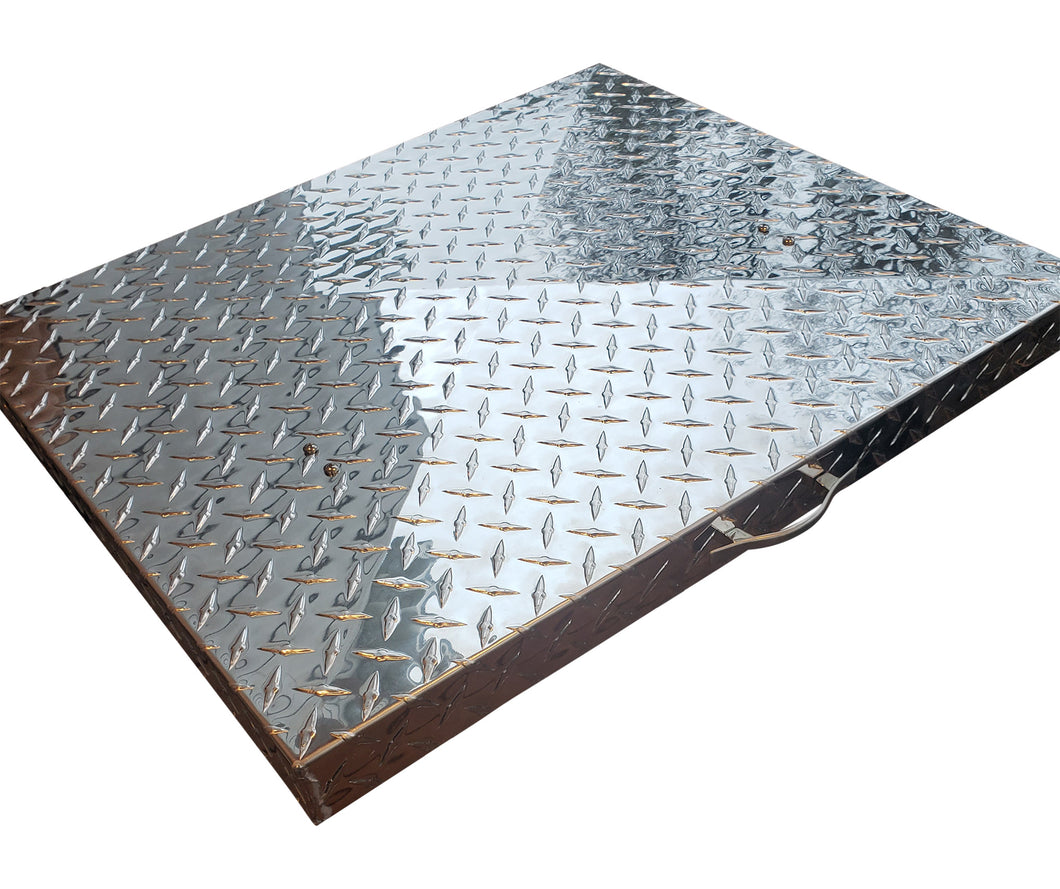 Griddle Cover, Diamond Plate Aluminum, for Camp Chef FTG475 Flattop Griddle, 3 Burner