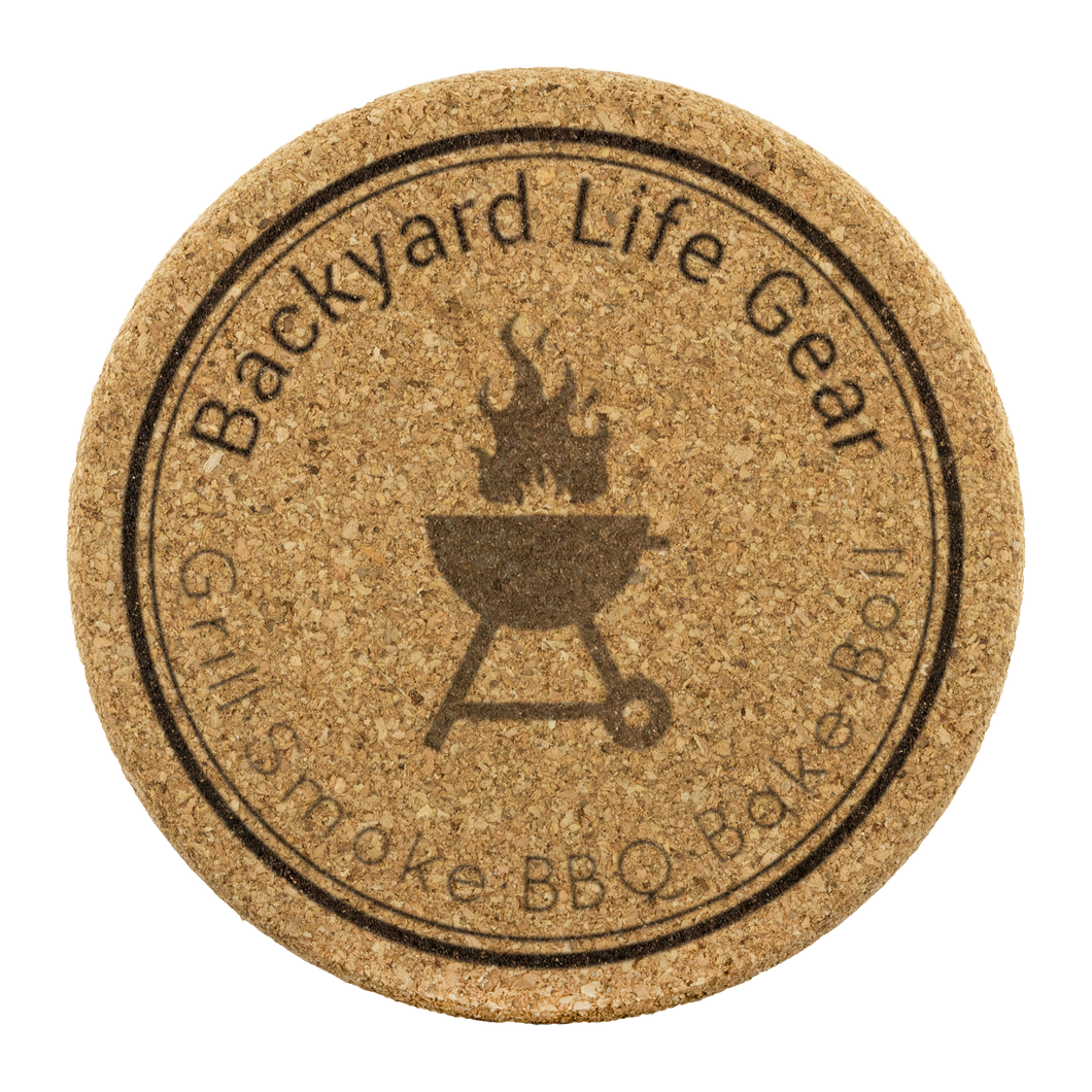 Backyard Life Gear Round Logo Cork Coaster Set